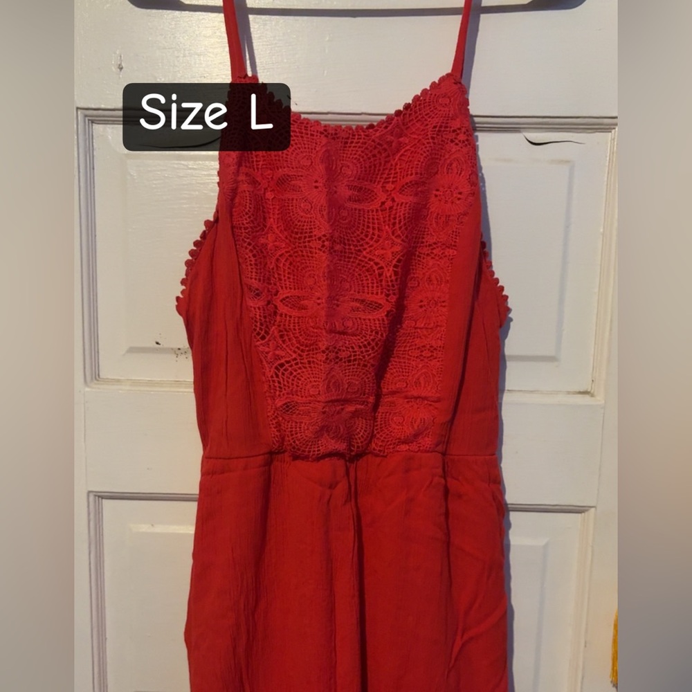Red Lace Sleeveless Dress